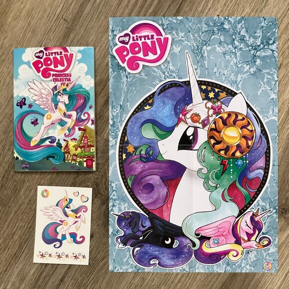 My Little Pony Celestia Micro-Comic Fun Pack (includes mini-poster & sticker) - Picture 1 of 4